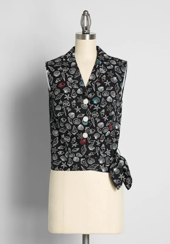 Charming in The Catskills Sleeveless Tie-Front Shirt sold by Modcloth