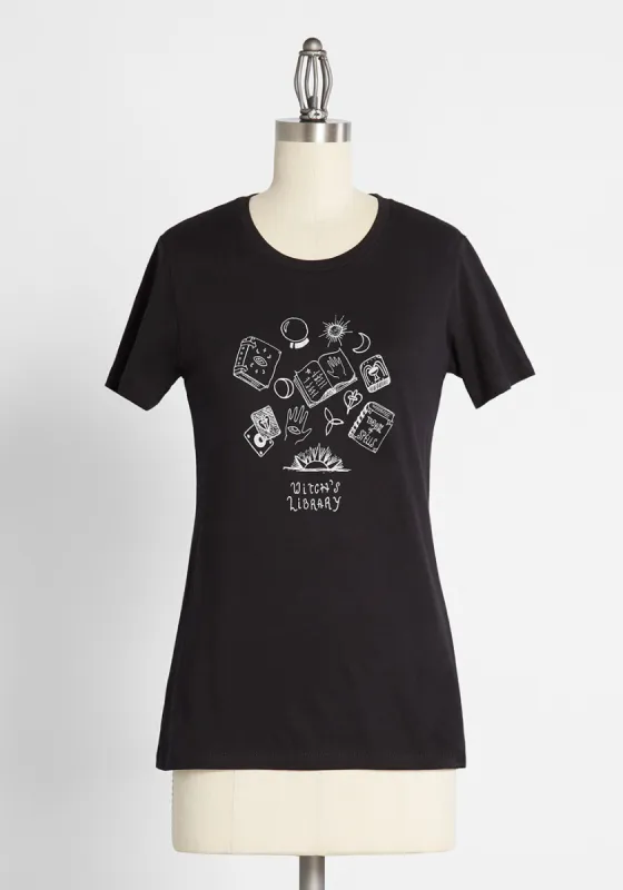 Witch's Library Graphic Tee sold by Modcloth