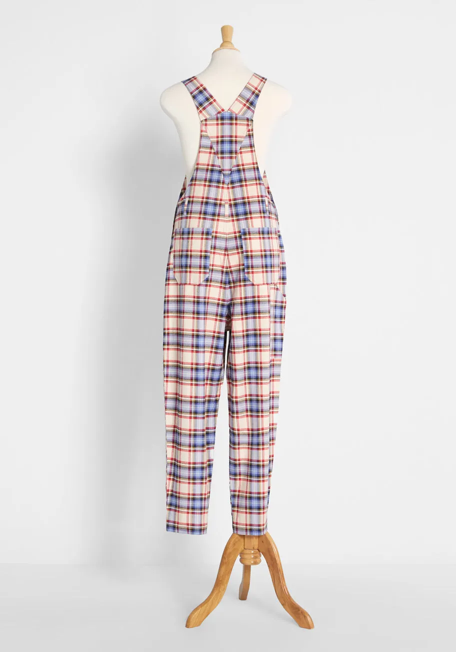 Heart Skipped a Beat Plaid Overalls sold by Modcloth product image thumbnail 2