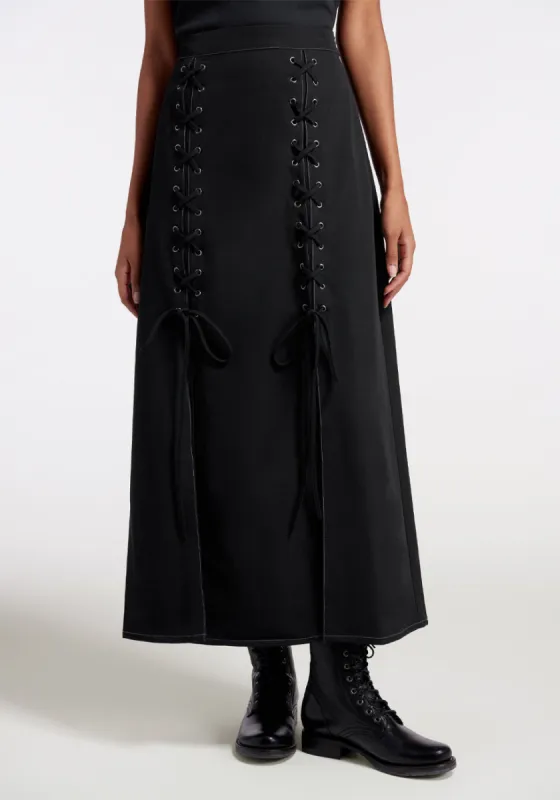 Split Decision Midi Skirt sold by Modcloth
