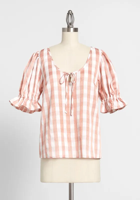 Team Adorable Puff-Sleeve Top sold by Modcloth