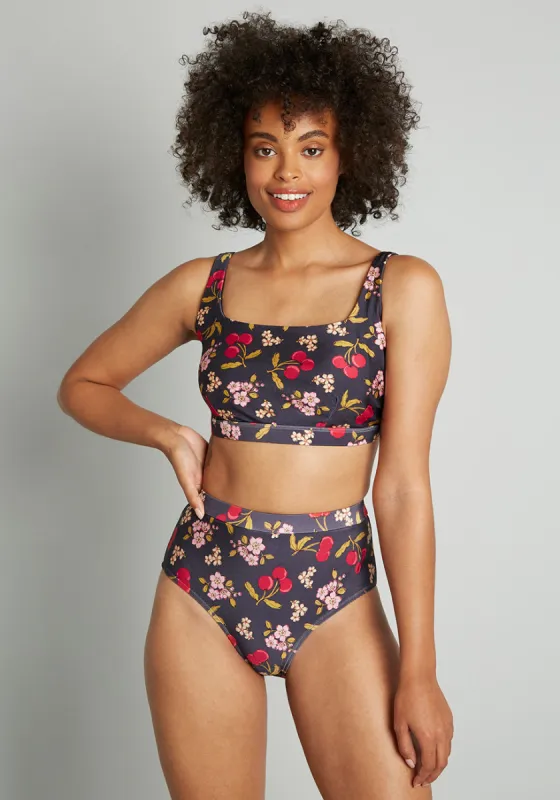 Cherry On Your Savored Sun High-Waisted Bikini Bottoms sold by Modcloth