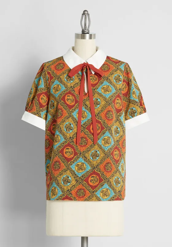 Positive First Impressions Tie-Neck Blouse sold by Modcloth