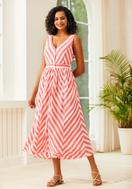 Sunbeam Striped Midi Dress sold by Modcloth