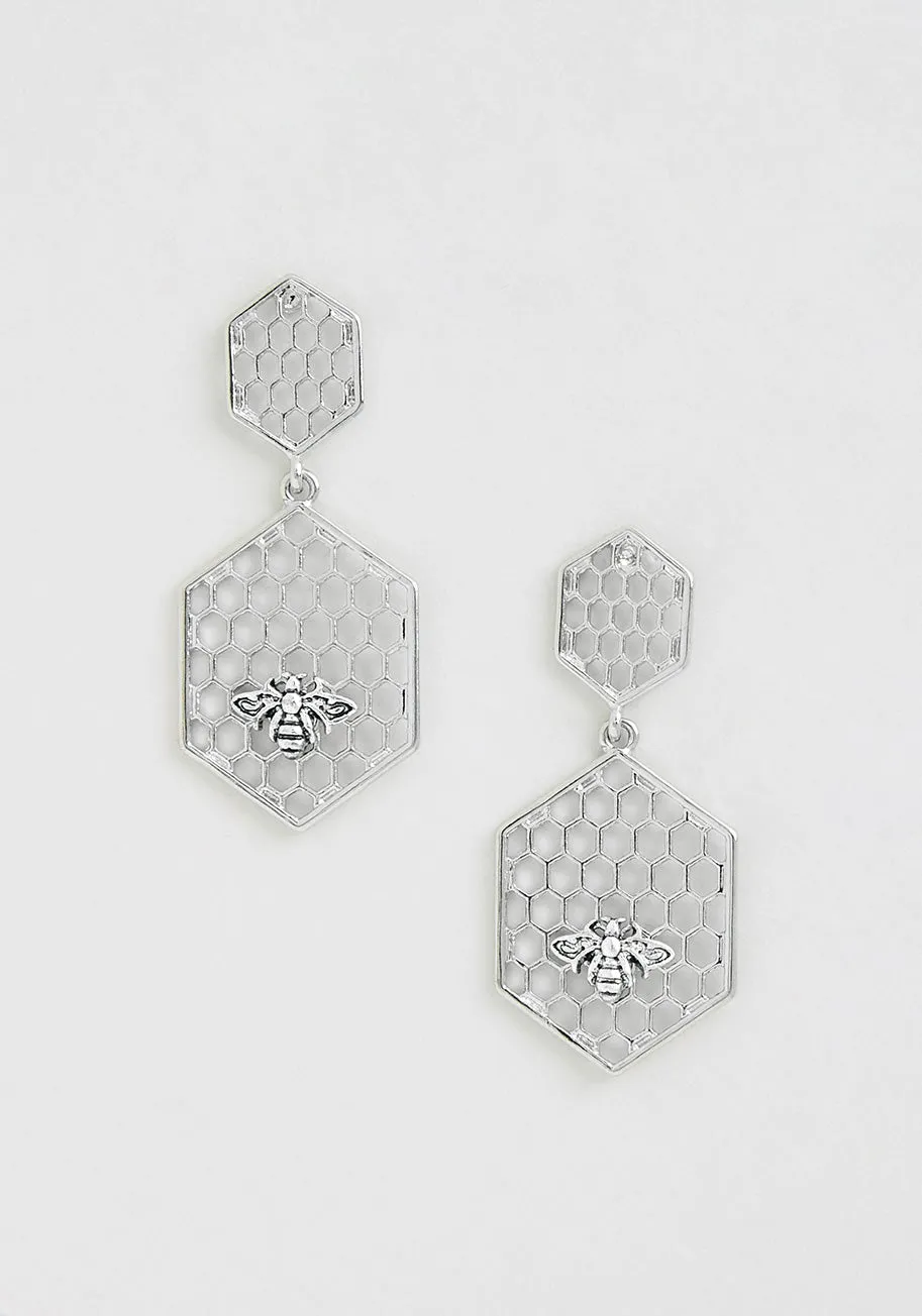 Honeycomb Homecoming Dangle Earrings sold by Modcloth