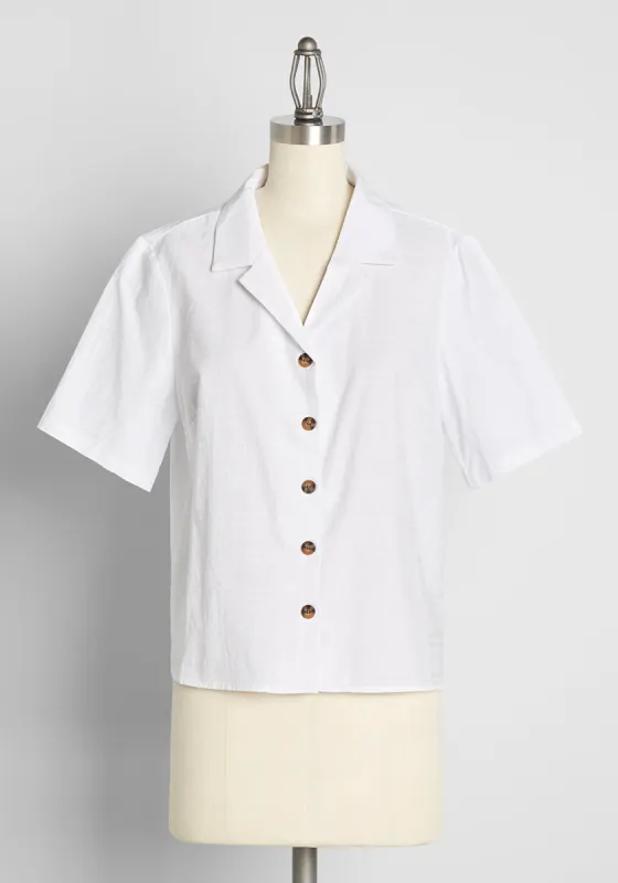 Brighten the Way Button-Up Top sold by Modcloth