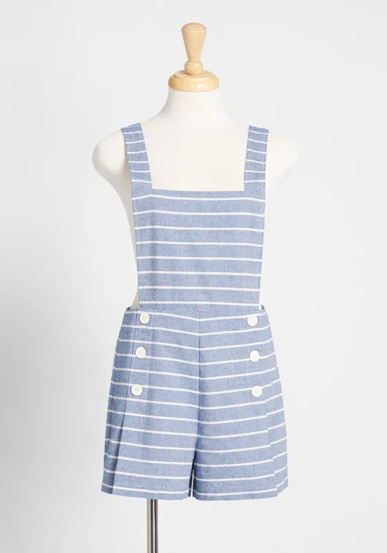 Right on Barbecue Chambray Shortalls sold by Modcloth