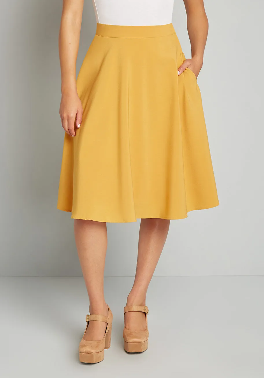 Just This Sway A-Line Skirt sold by Modcloth