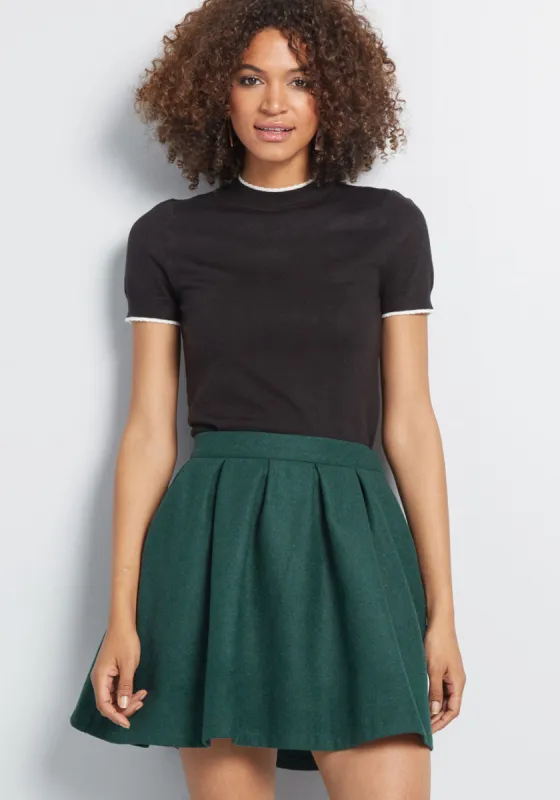 Brisk-Taker Wool Mini Skirt sold by Modcloth