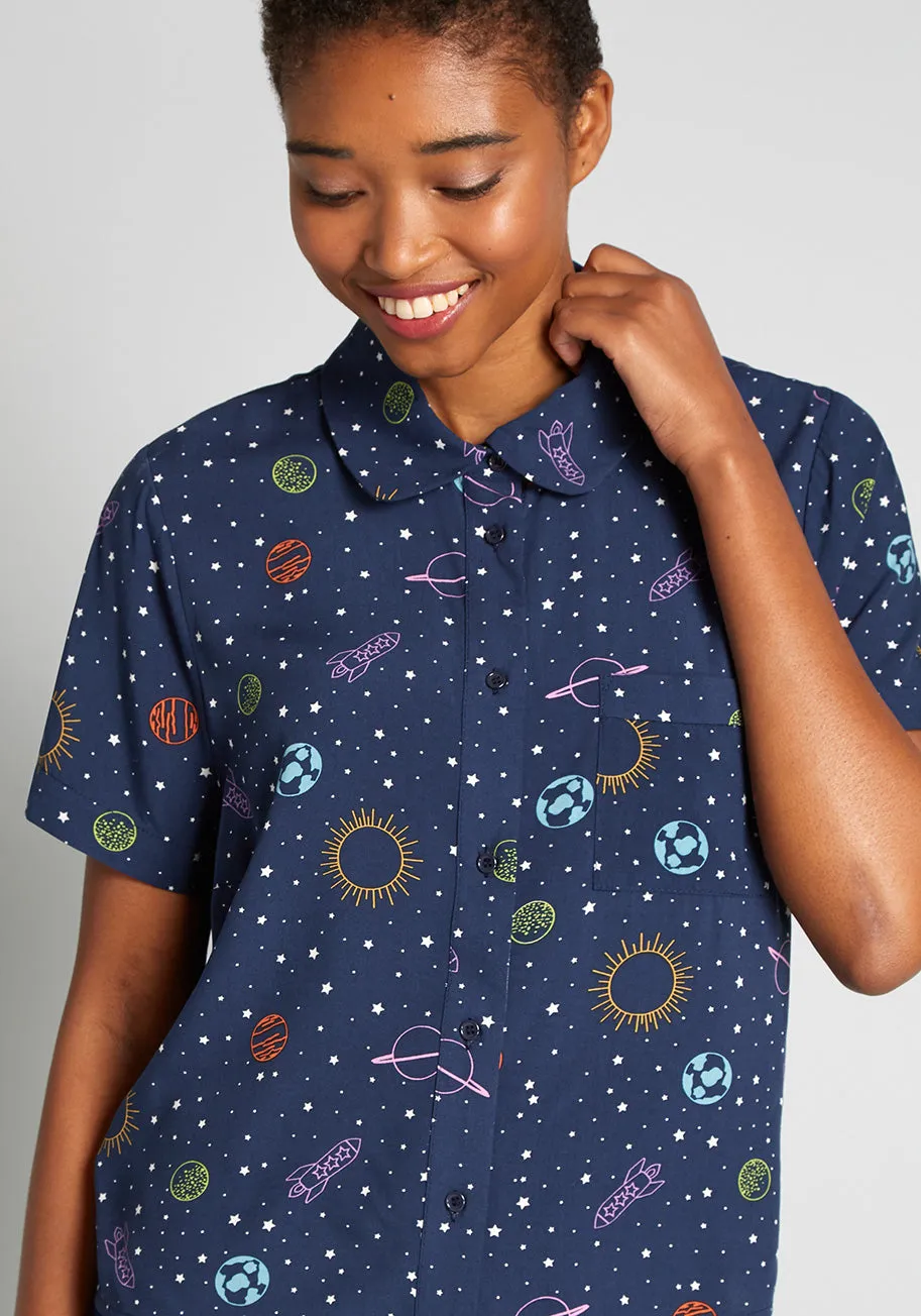 Space Camp Dreamin' Button-Up Shirt sold by Modcloth product image thumbnail 4