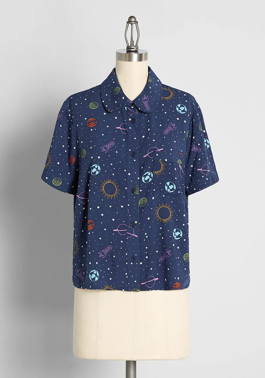 Space Camp Dreamin' Button-Up Shirt sold by Modcloth product image thumbnail 5