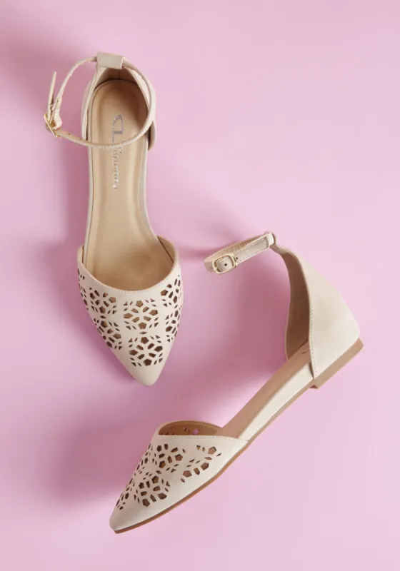 Follow Your Elite d'Orsay Flat in Beige sold by Modcloth