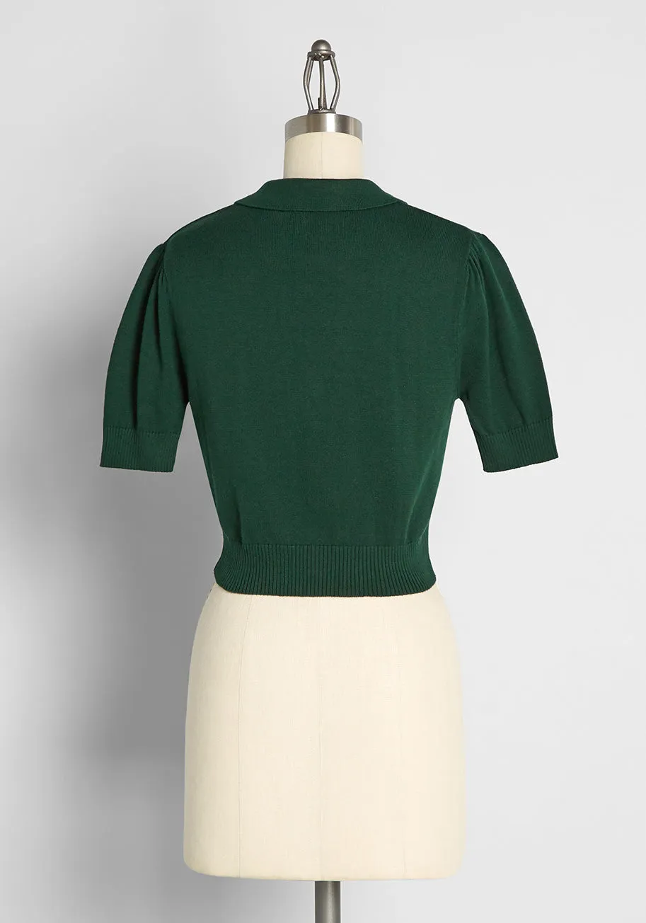 Winterberry Holly Embroidered Short Sleeve Cardigan sold by Modcloth product image thumbnail 2