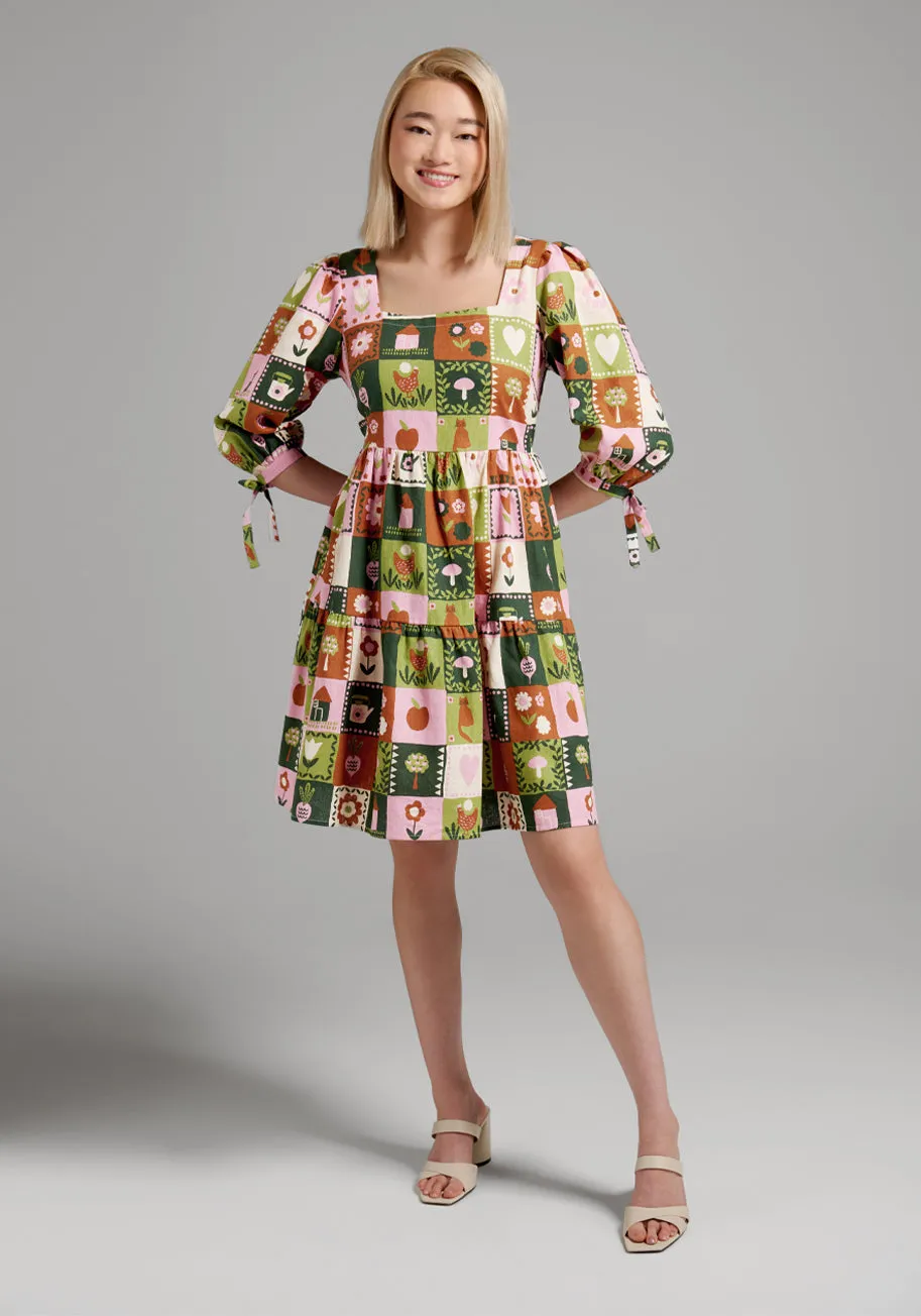 Playful Prairie Patchwork Dress sold by Modcloth