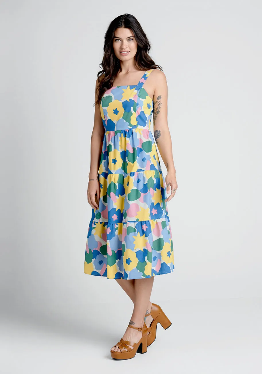 Blossoms In The Breeze Tiered Midi Dress sold by Modcloth product image thumbnail 3