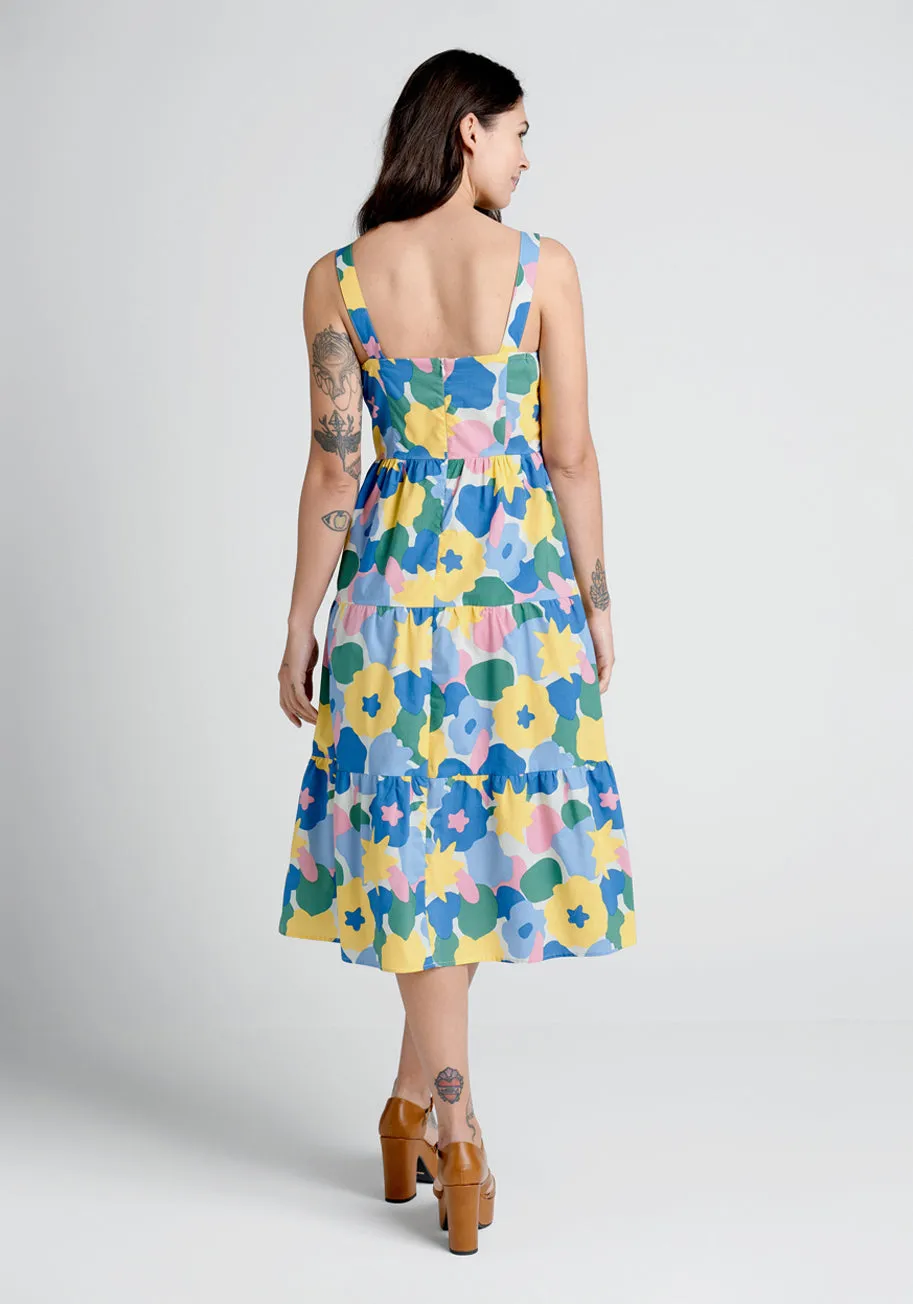 Blossoms In The Breeze Tiered Midi Dress sold by Modcloth product image thumbnail 2