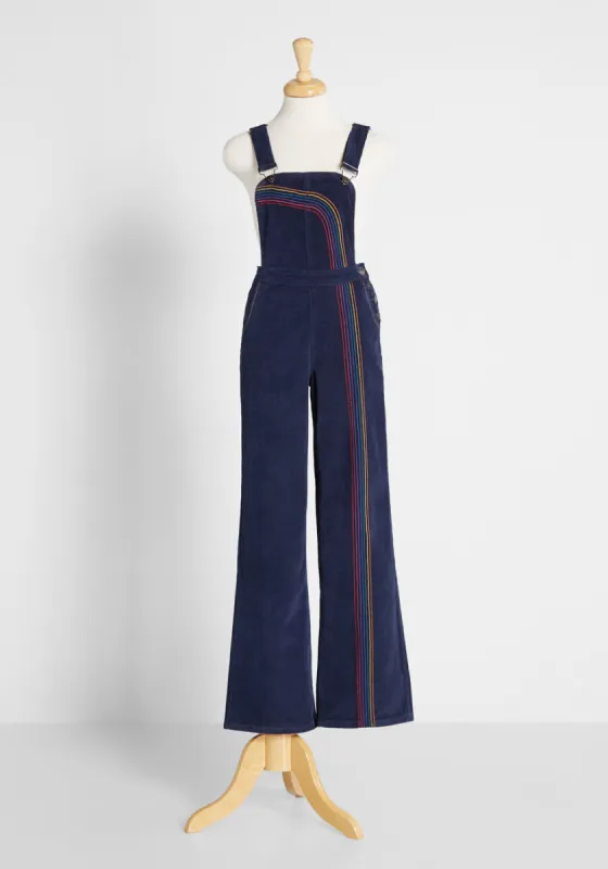 Rainbow With Me Corduroy Overalls made by Modcloth