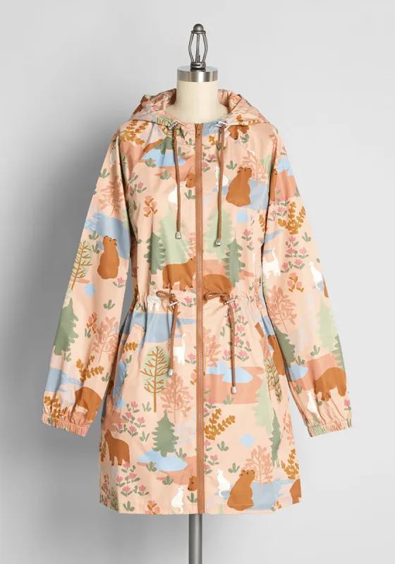 Facing The Wilderness Rain Jacket sold by Modcloth
