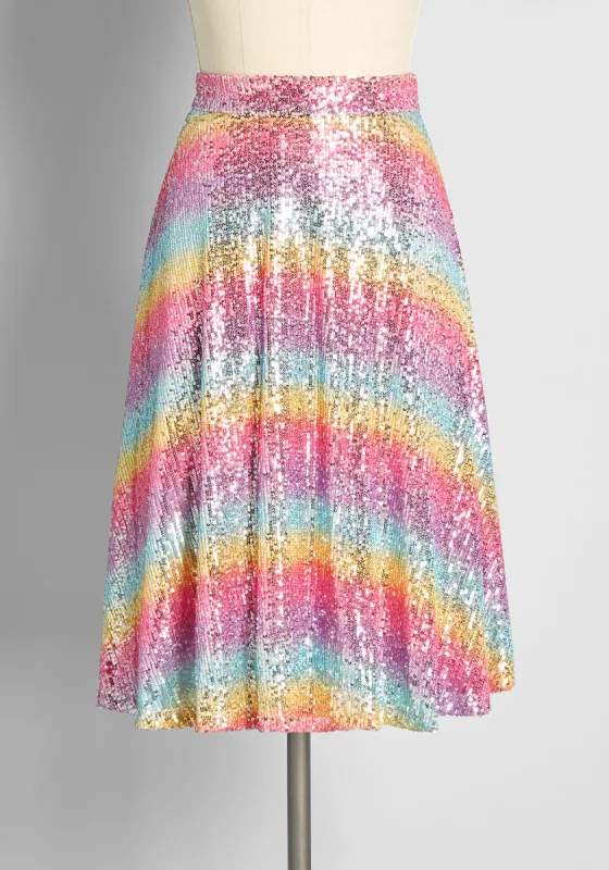Prismatic Poise A-Line Skirt sold by Modcloth