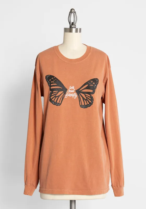Anti-Social Butterfly Long Sleeve Tee sold by Modcloth