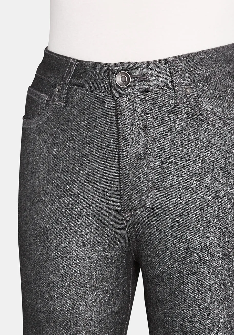 Metal Dipped and Dapper Skinny Jeans in Silver sold by Modcloth product image thumbnail 3