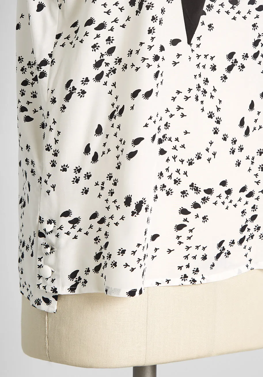 Tracks Toward Success Tie-Neck Top sold by Modcloth product image thumbnail 3