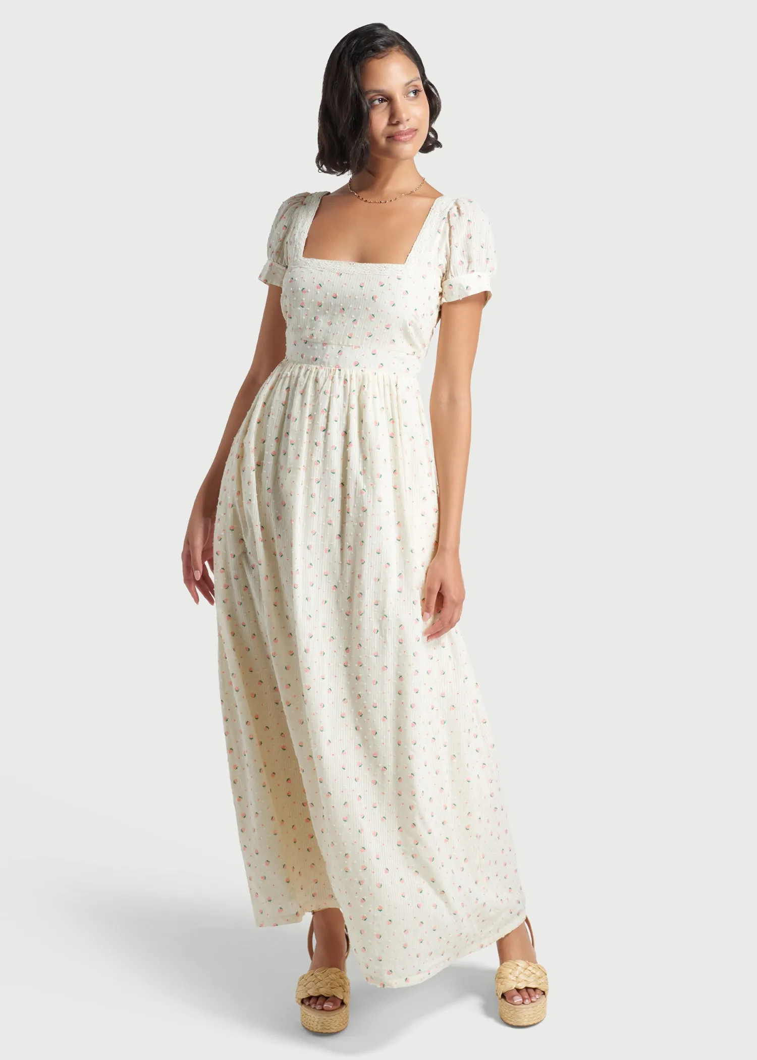 Regency Romance Embroidered Maxi Dress sold by Modcloth