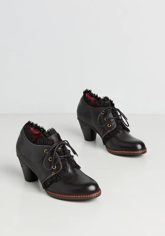 Noticeable Noir Oxford Heel sold by Modcloth
