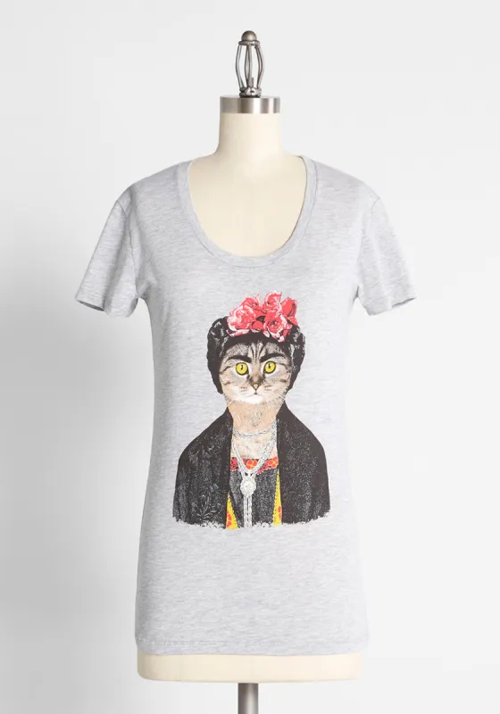 Frida Gato Graphic Tee sold by Modcloth