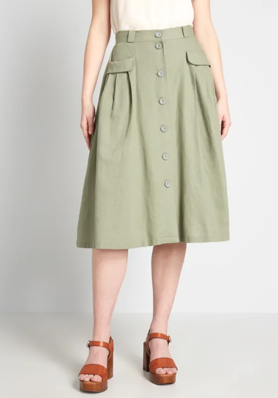 Effortless Feature Midi Skirt sold by Modcloth