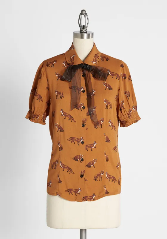 Sly as a Frocks Tie-Neck Blouse sold by Modcloth