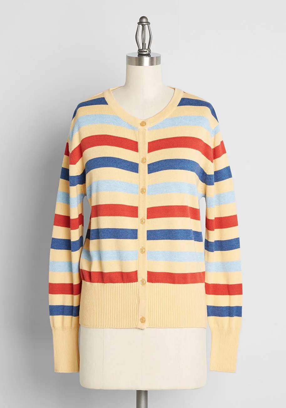 Hyped and Striped Cardigan sold by Modcloth