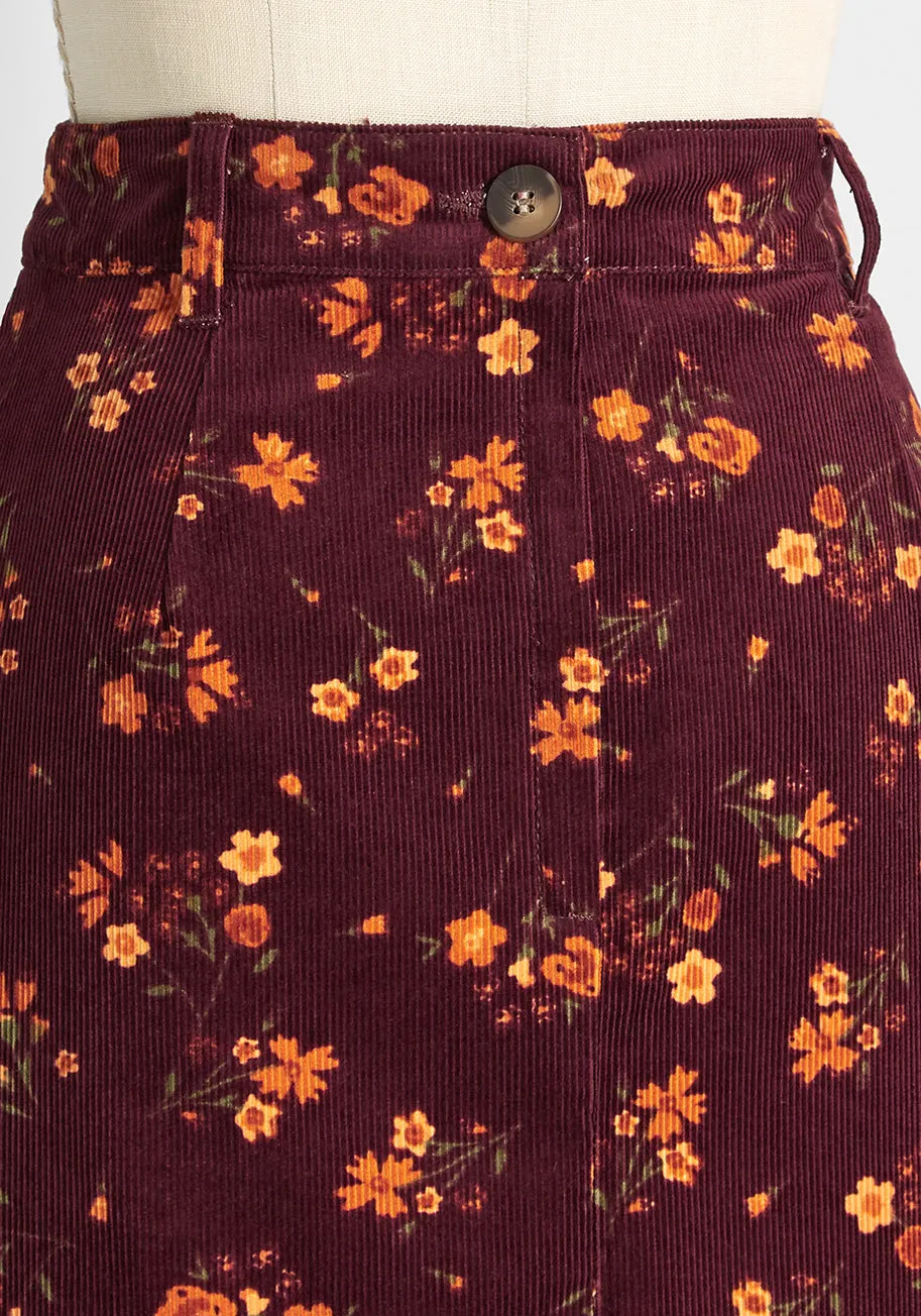 Autumn Bloom Lane Cord Mini Skirt sold by Modcloth product image thumbnail 3