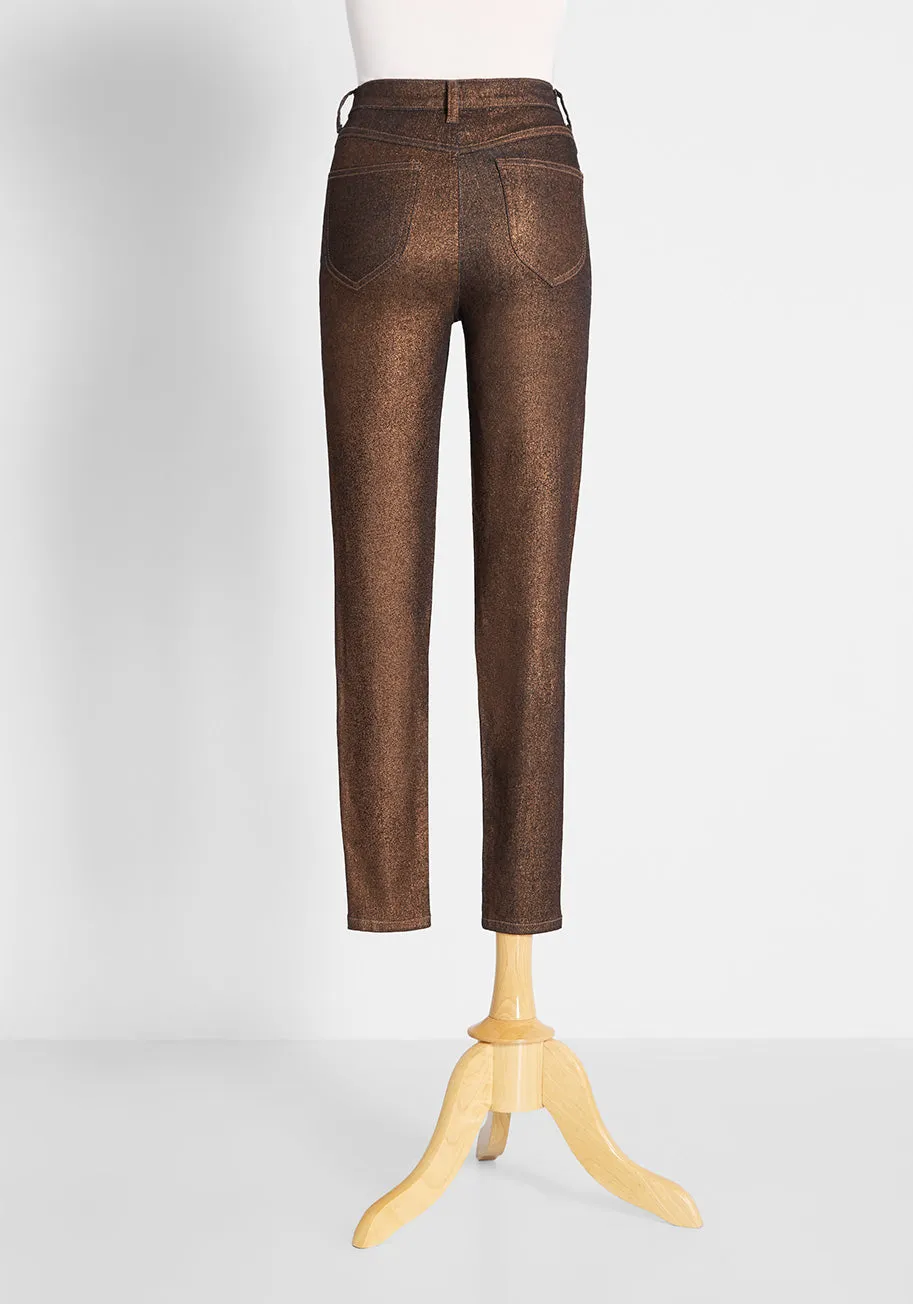 Metal Dipped and Dapper Skinny Jeans in Bronze sold by Modcloth product image thumbnail 2