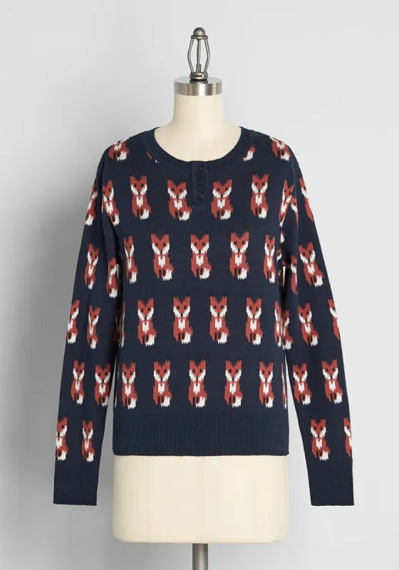 Cozy As 'Fox' Sweater sold by Modcloth