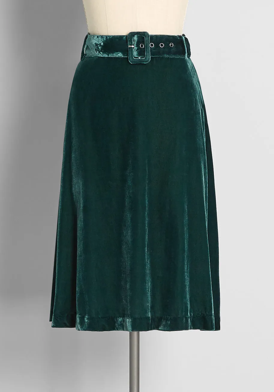 Perfect Timing Belted Midi Skirt sold by Modcloth