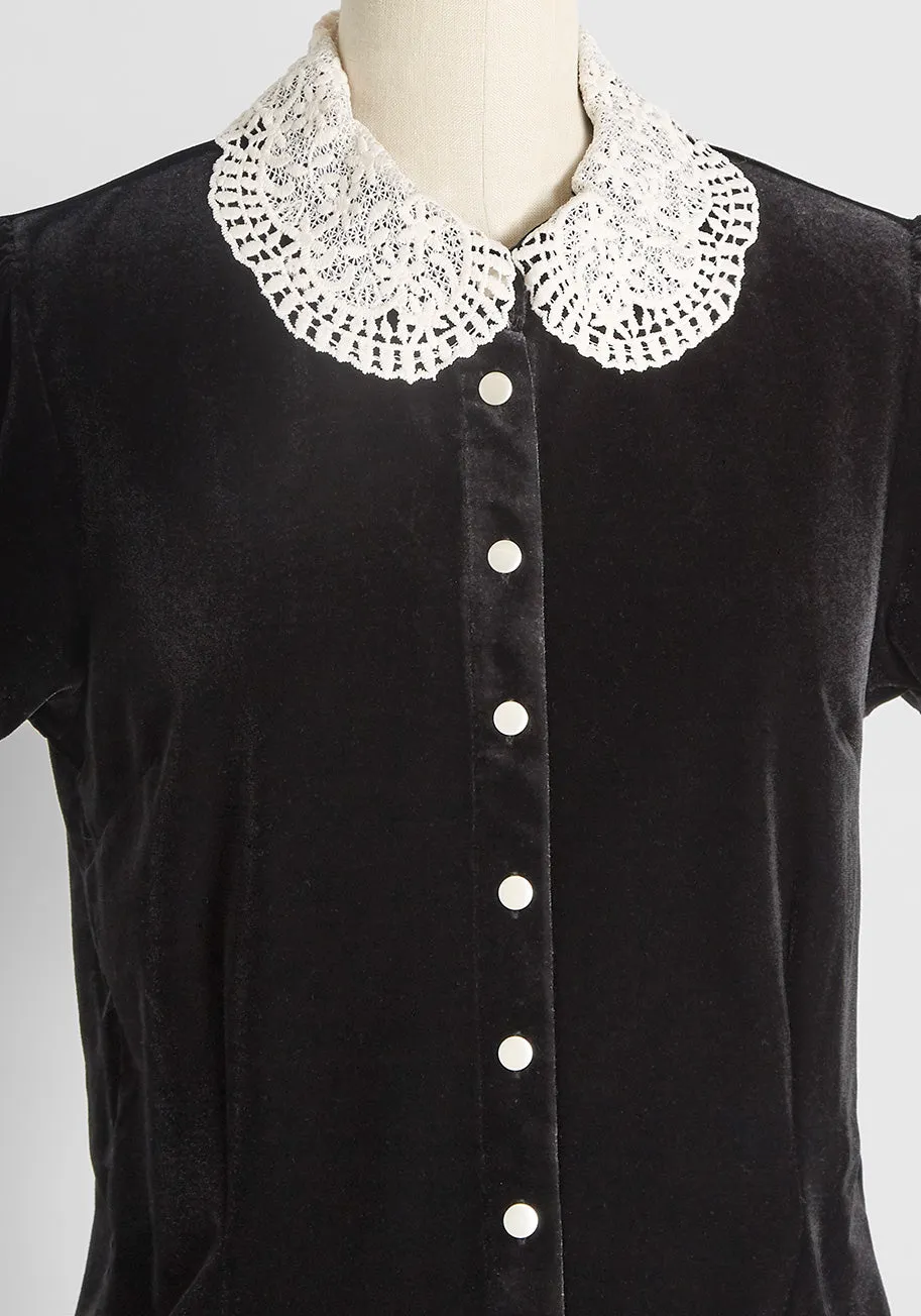 A Precious Past Velvet Blouse sold by Modcloth product image thumbnail 3