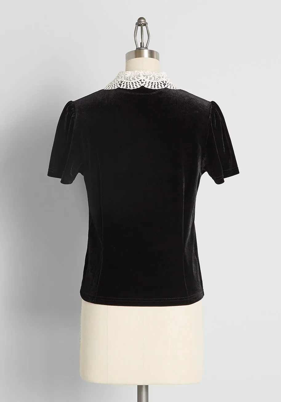 A Precious Past Velvet Blouse sold by Modcloth product image thumbnail 2