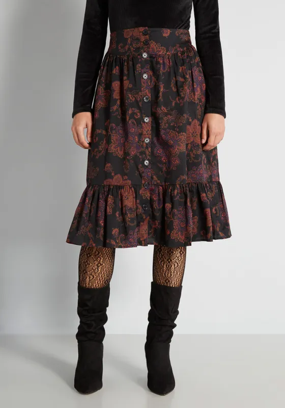 I Sing For Things Midi Skirt sold by Modcloth