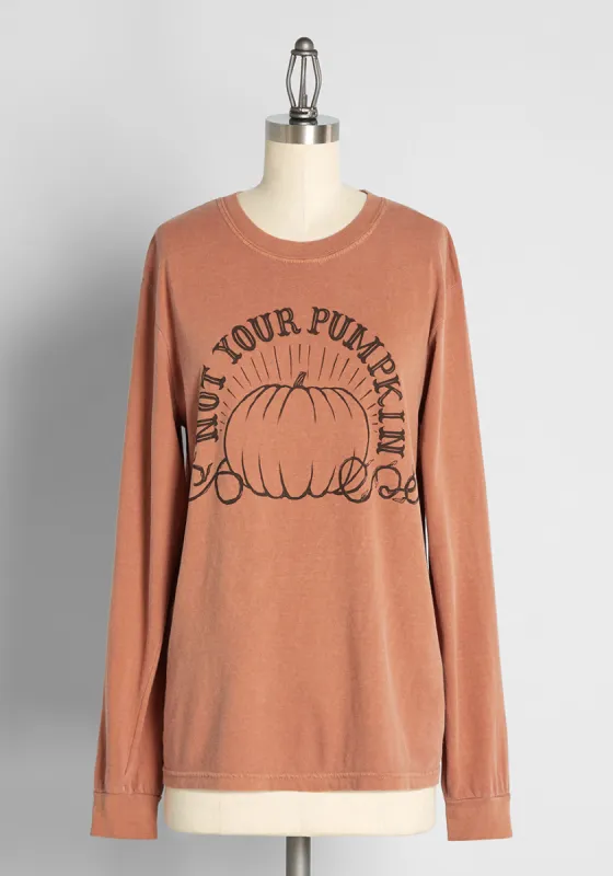 Not Your Pumpkin Long Sleeve Graphic Tee sold by Modcloth