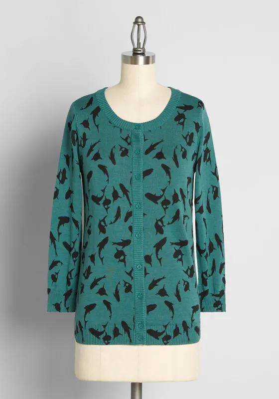 I'm Being Totally Sharkastic Cardigan sold by Modcloth