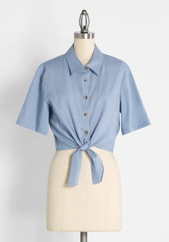 Cotton Candy Kind Of Day Tie-Waist Top sold by Modcloth