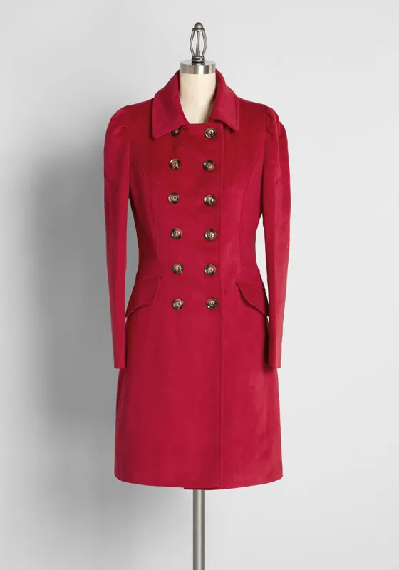 Pristine Perfection Puff Sleeve Coat sold by Modcloth