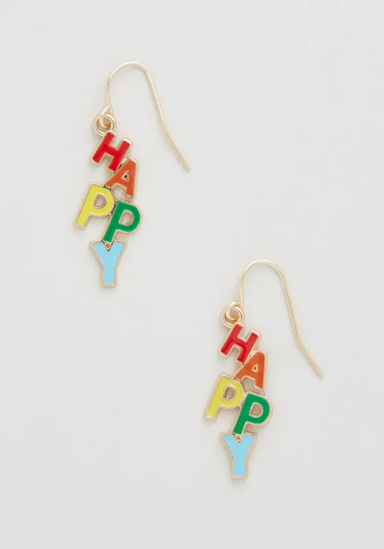 Because I'm Happy Dangle Earrings sold by Modcloth