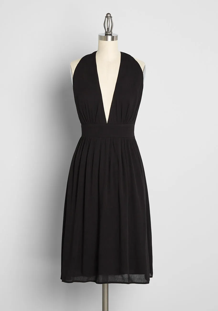 Deep V Halter Dress in black sold by Modcloth product image thumbnail 5