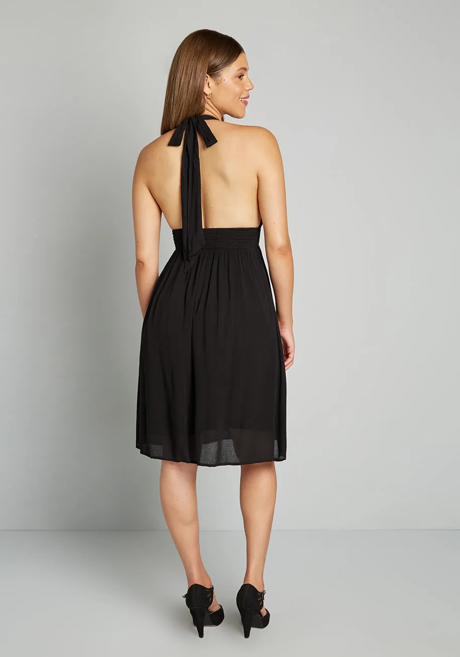 Deep V Halter Dress in black sold by Modcloth product image thumbnail 2