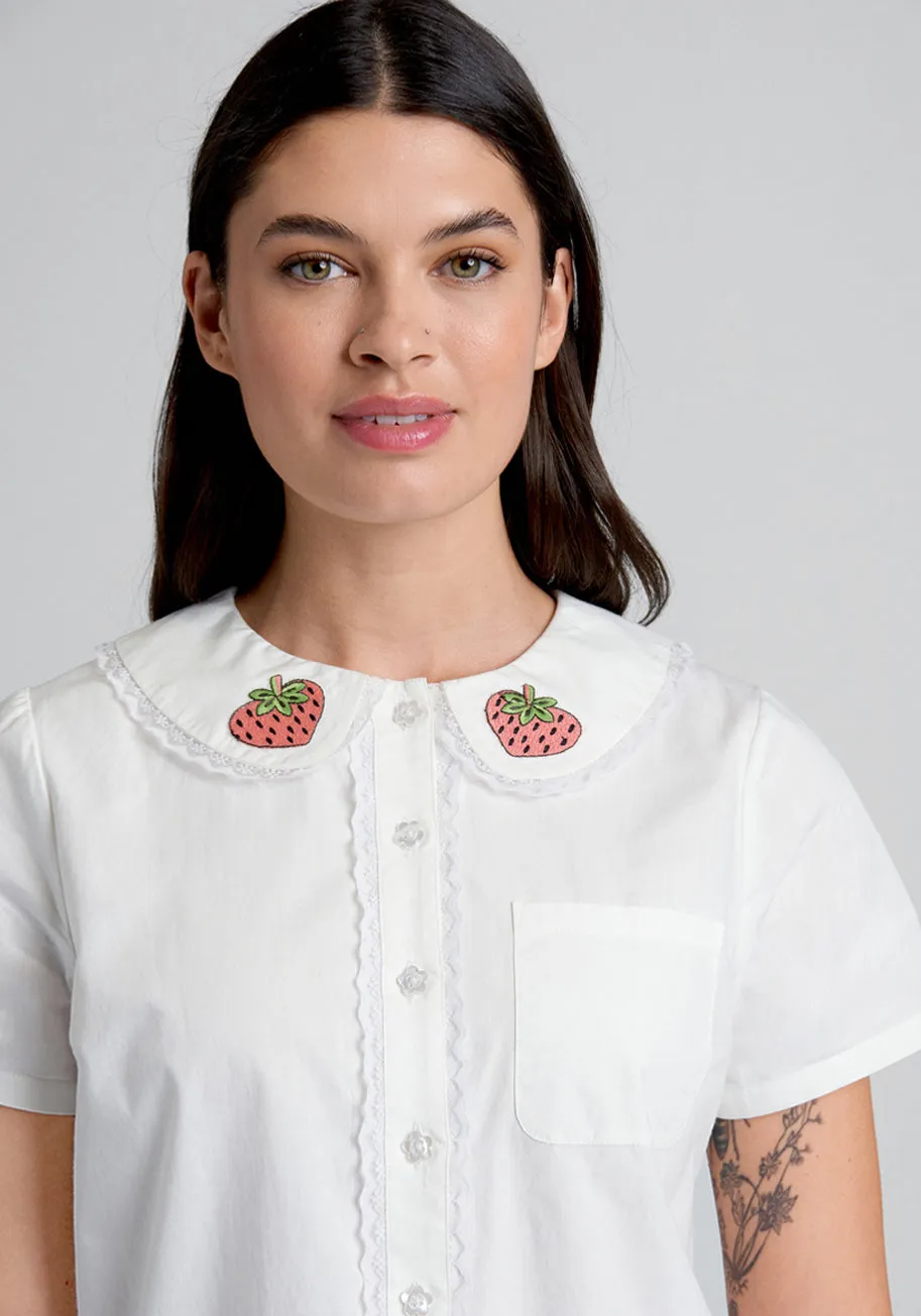 Strawberry Cream Puff Button-Up Top sold by Modcloth product image thumbnail 4