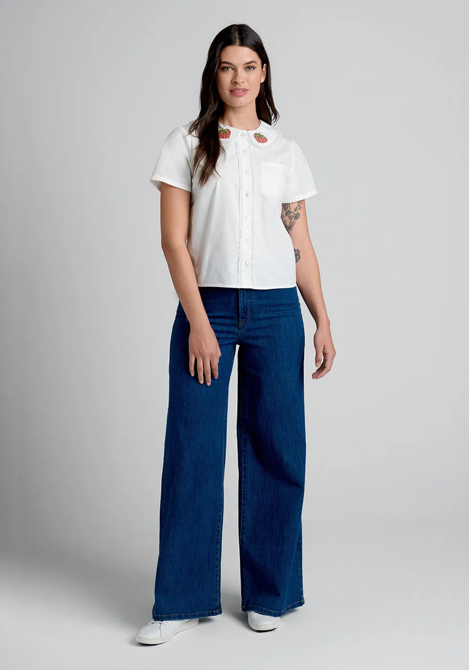 Strawberry Cream Puff Button-Up Top sold by Modcloth product image thumbnail 3