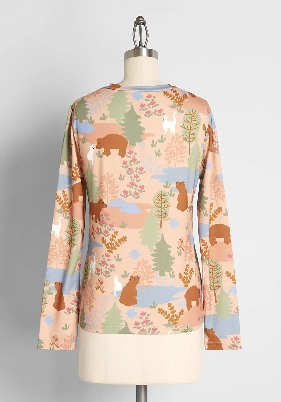 So 'Bear-y' Charming Graphic Long Sleeve Tee sold by Modcloth product image thumbnail 2