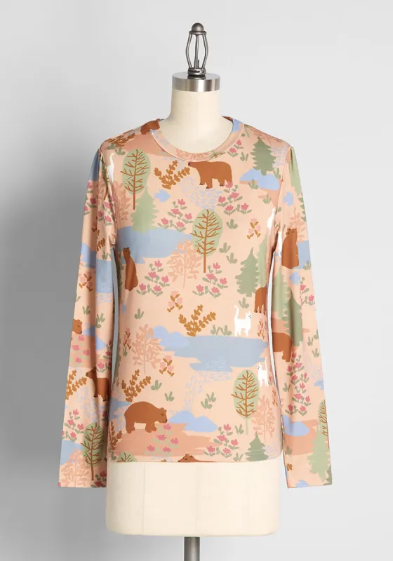 So 'Bear-y' Charming Graphic Long Sleeve Tee sold by Modcloth